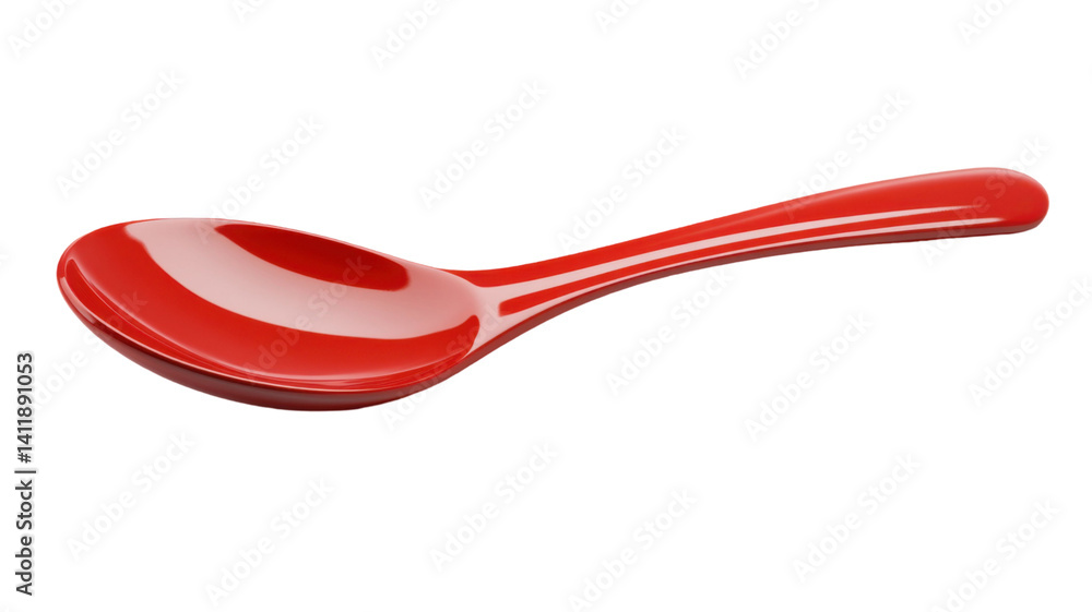 Red Plastic Spoon Isolated on White Background — Disposable Kitchen Utensil for Picnic, Fast Food, and Tableware Design Red Plastic Spoon Isolated on White Background — Disposable Kitchen Utensil for Picnic, Fast Food, and Tableware Design