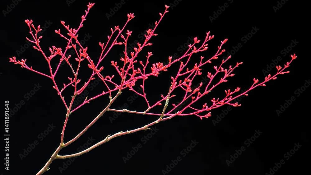 Red Japanese Maple Branch Detail