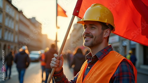 Produce compelling Labour Day Worker Empowerment visuals that emphasize collective strength union advocacy and robust community support via premium photostock imagery for dynamic campaigns in  Photo S