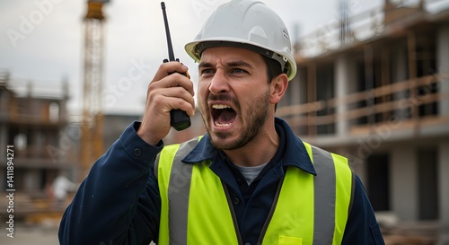 Angry construction worker radio call.