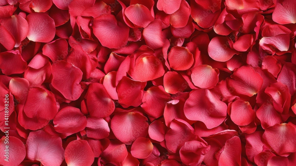Vibrant Red Rose Petals Scattered in a Beautiful Texture Background Vibrant Red Rose Petals Scattered in a Beautiful Texture Background