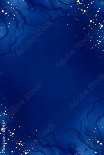 Hand painted alcohol ink background in blue with glittery elements
