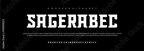 Japanese modern alphabet font, japan asian fonts style latin design