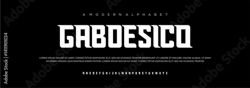Japanese modern alphabet font, japan asian fonts style latin design