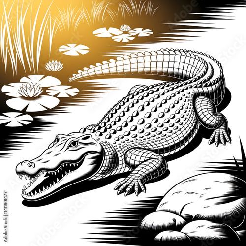 crocodile in the water