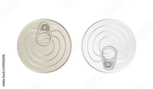 Tuna Can Mockup 3D Rendering Isolated Background