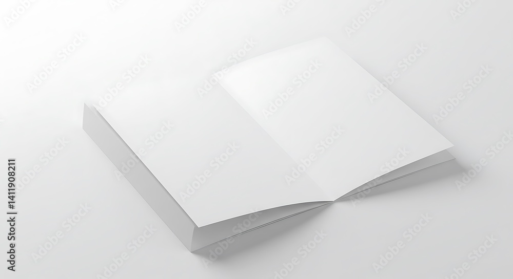 Open, Blank Book: Clean White Pages, Soft Shadow, Simple Layout. Open, Blank Book: Clean White Pages, Soft Shadow, Simple Layout.