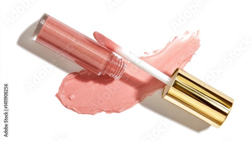 Lip gloss sample isolated on white