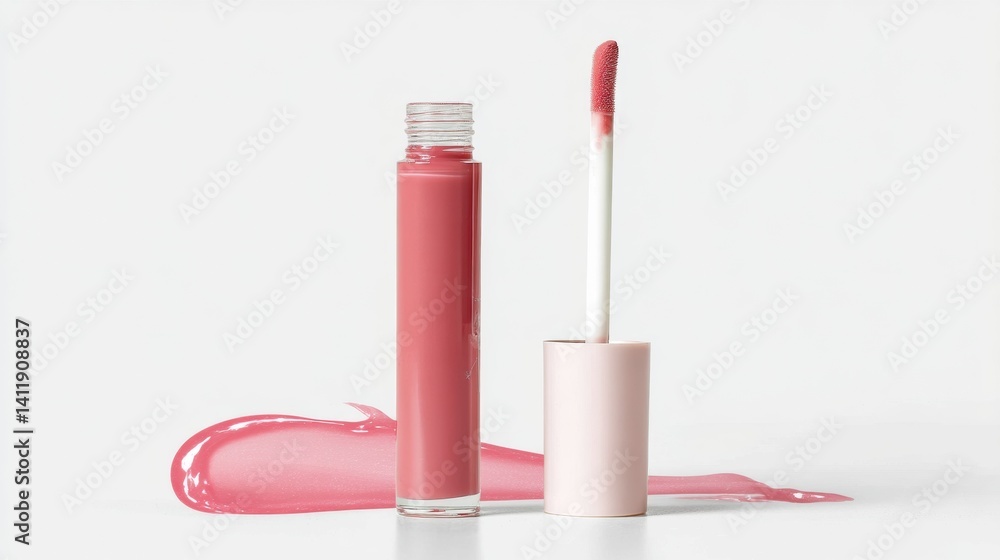 Lip gloss sample isolated on white