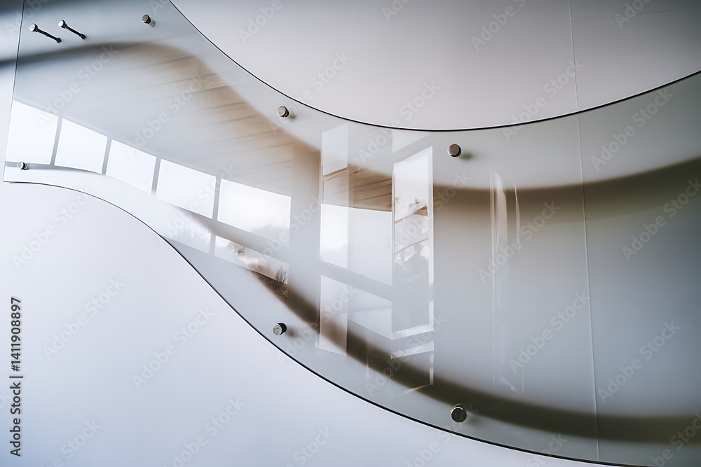Obraz premium Modern Architectural Glass Staircase Railing System Design