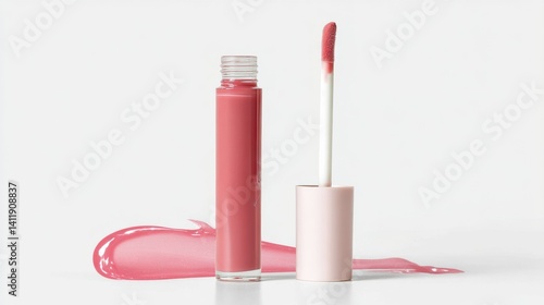 Obraz na płótnie Lip gloss sample isolated on white w salonie