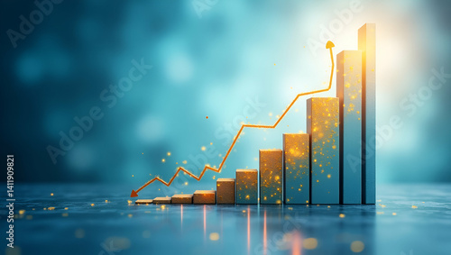 Insightful midyear sales growth visualization capturing revenue trends market expansion client acquisition strategic performance dynamic fiscal development overview in  Photo Stock  Concept  and empty
