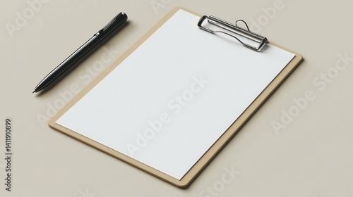 Wallpaper Mural Clipboard with blank paper and pen, perfect for note taking or planning projects Torontodigital.ca