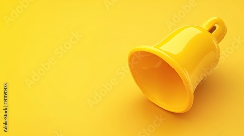 Wallpaper Mural Vibrant notification: A monochromatic yellow bell conveys urgency and attention Torontodigital.ca