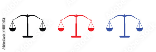 Scales icon set . Law scale icon. Justice sign .Vector Illustration .EPS 10 .