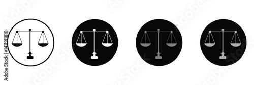 Scales icon set . Law scale icon. Justice sign .Vector Illustration .EPS 10 .