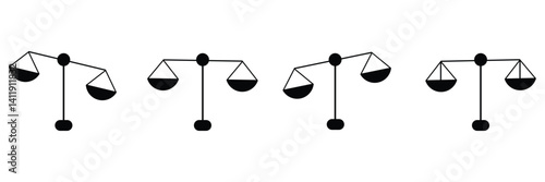 Scales icon set . Law scale icon. Justice sign .Vector Illustration .EPS 10 .