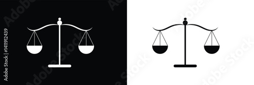Scales icon set . Law scale icon. Justice sign .Vector Illustration .EPS 10 .