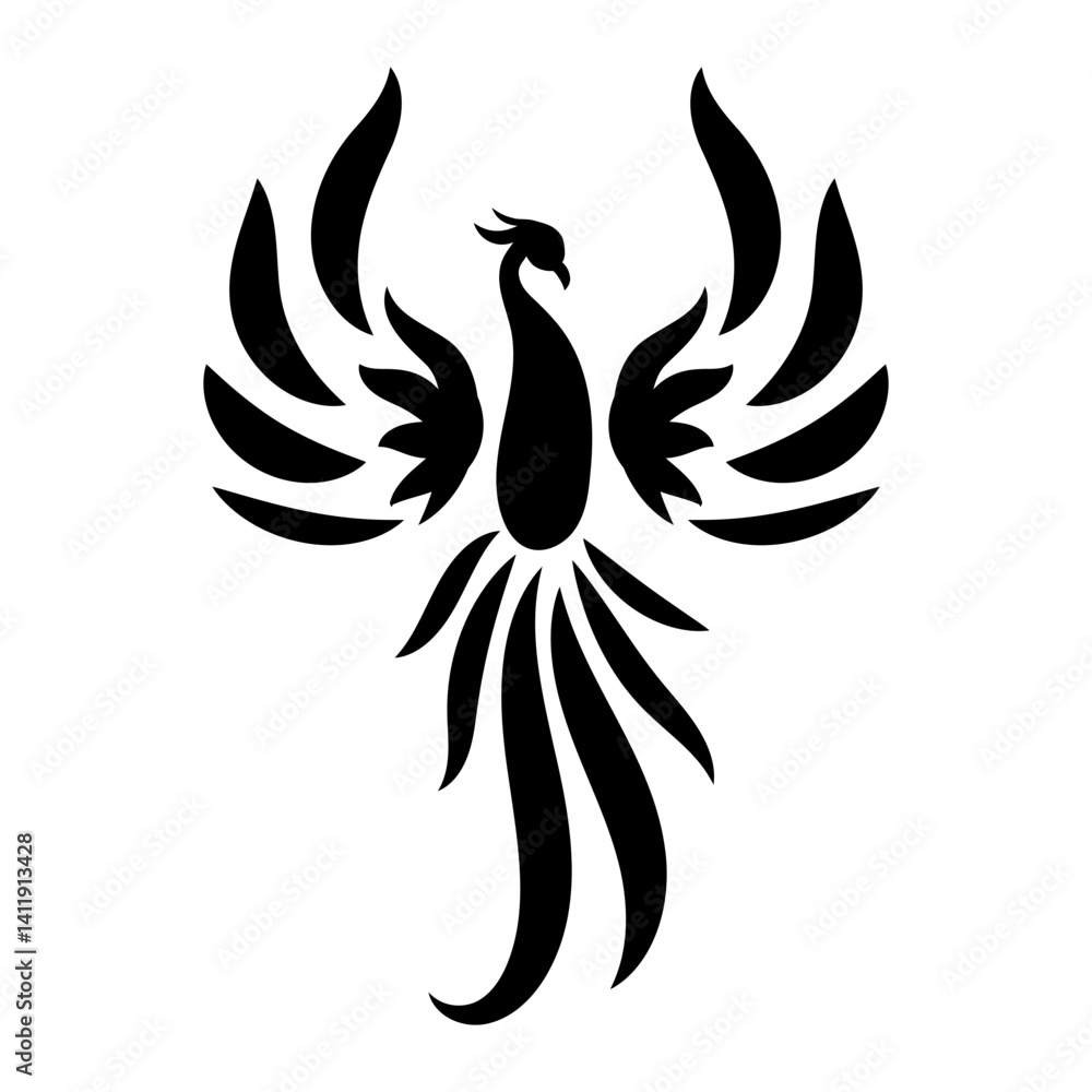 Fototapeta premium Modern Phoenix Bird Silhouette