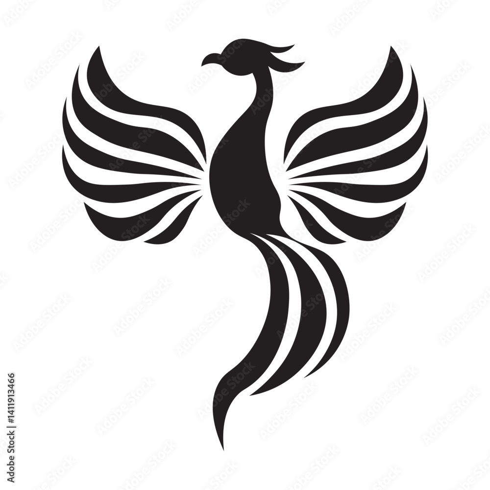 Fototapeta premium Modern Phoenix Bird Silhouette