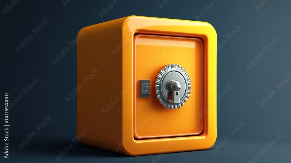 Vibrant safe box, protective container for financial security and confidential data Vibrant safe box, protective container for financial security and confidential data