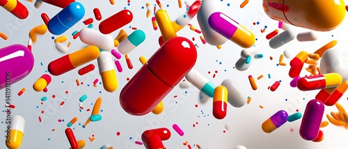 medicinal chemistry, the science behind drug design, colorful and engaging, clean design, no