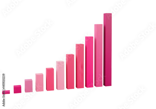 Free Download Pink bar graph showing increasing data on black - GFXLoad