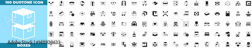Fotografía Boxes Duotone Editable Icons set
