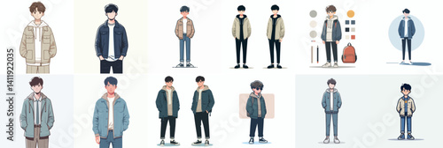 Vector of a teenager wearing a jacket