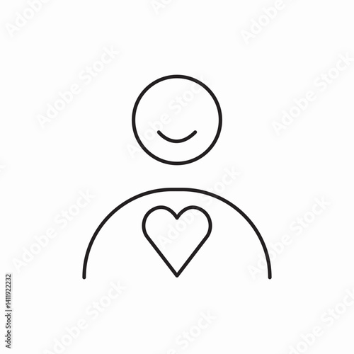 Love heart person profile icon vector sign