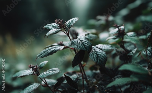 Obraz na płótnie Dark foliage close-up w salonie