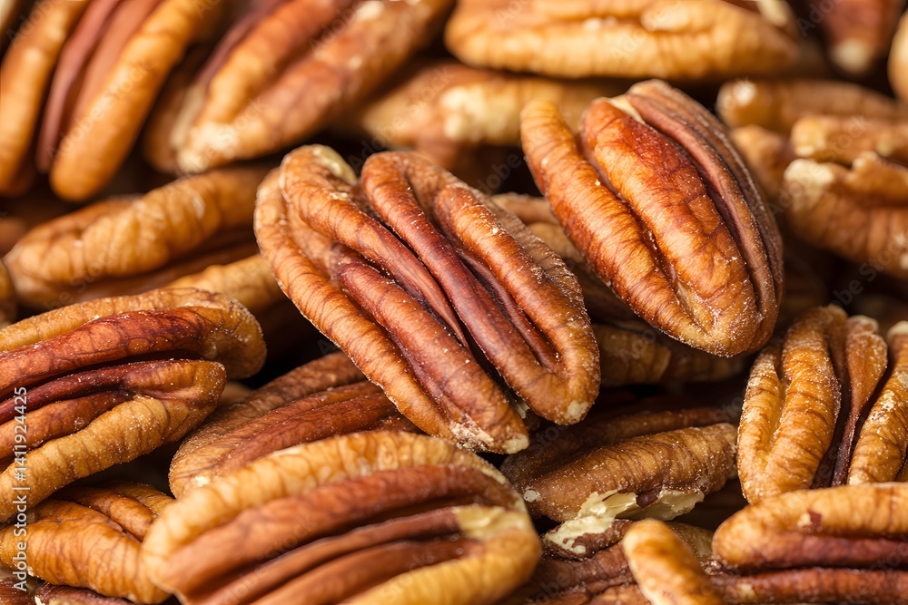 Closeup of Shelled Pecans Nuts Texture Background Closeup of Shelled Pecans Nuts Texture Background