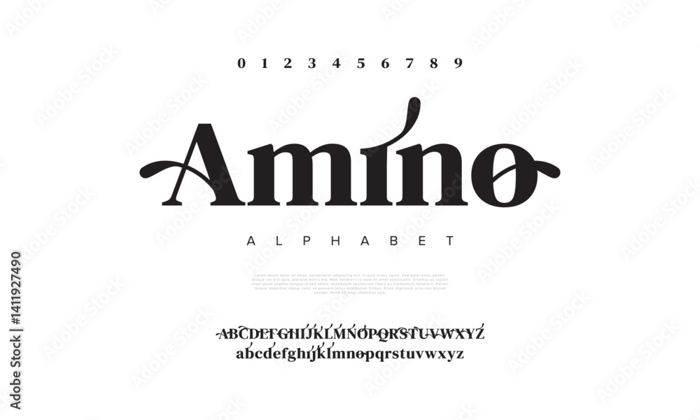 Naklejka premium Elegant Serif Display Font Vector with Artistic Swash for Editorial Use