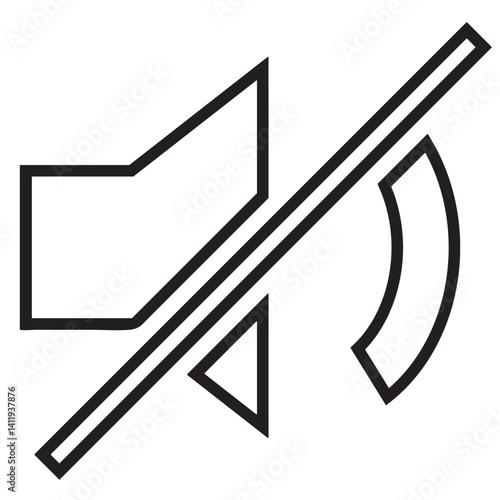 Cute cartoon hand drawn vector volume off icon outline.