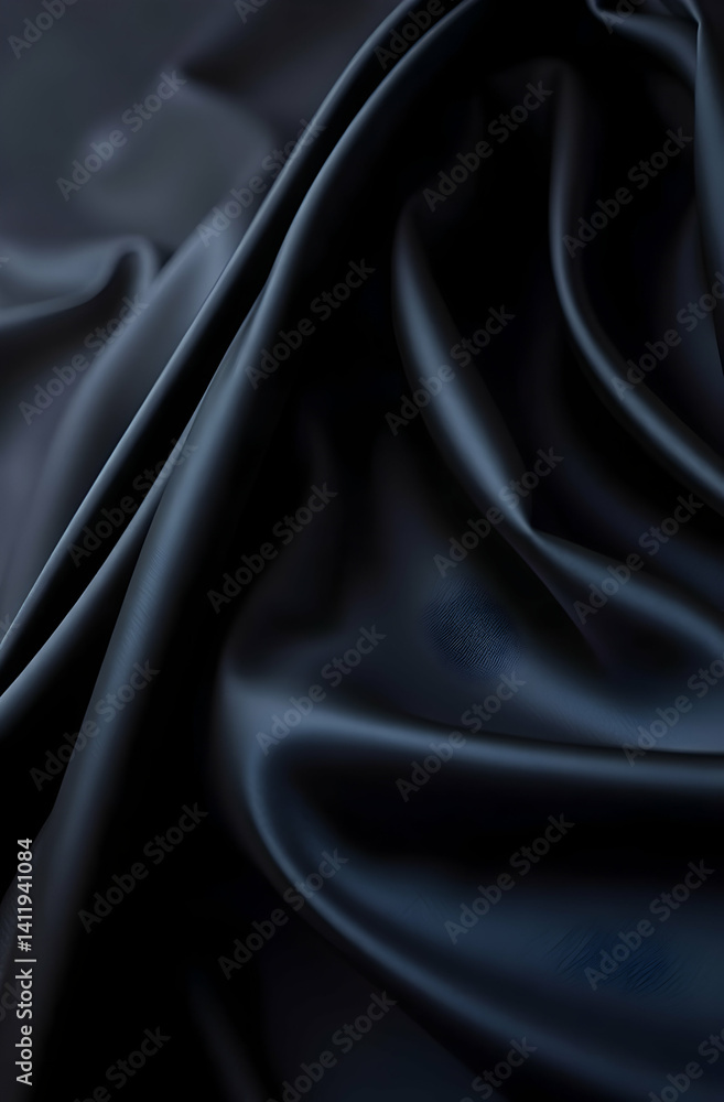 Obraz premium Charcoal silk folds whisper secrets, revealing mystic realms and midnight dream echoes.