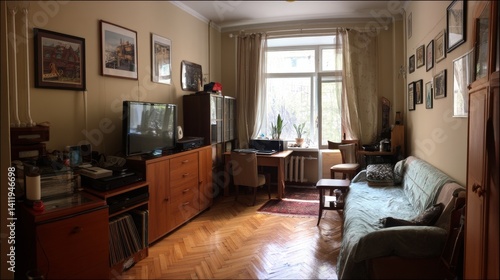 interior design. interior photography of an apartment for rent. One-room apartment with a simple and cozy design. High quality photo