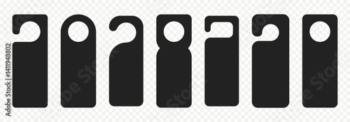 Do not disturb door hanger signs of hotel room. Please do not disturb hotel design black color. Vector illustration