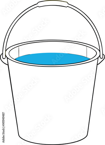 bucket icon on the white background