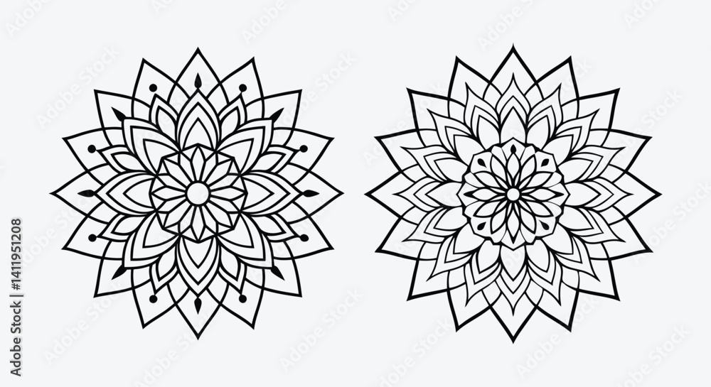 Obraz premium line art mandala vector illustration design