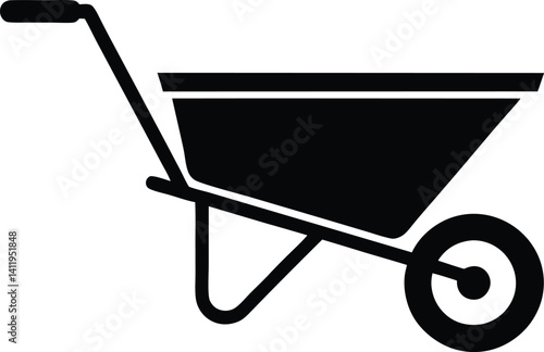 wheelbarrow silhouette icon	
