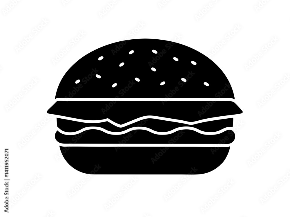 Burger and drink icon, hamburger silhouette vector illustration Burger and drink icon, hamburger silhouette vector illustration