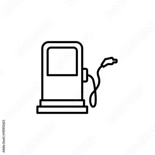 Gas pump station icon, simple flat style, illustration, logo sign symbol pictogram template, for ui or ux isolated on white for mobile app, editable