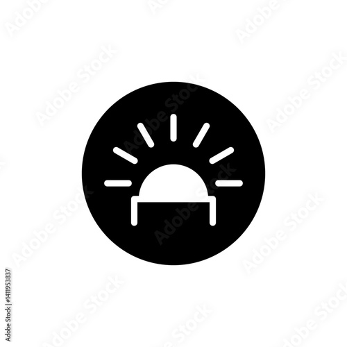 flashlight button icon, simple flat style, illustration, logo sign symbol pictogram template, for ui or ux isolated on white for mobile app, editable