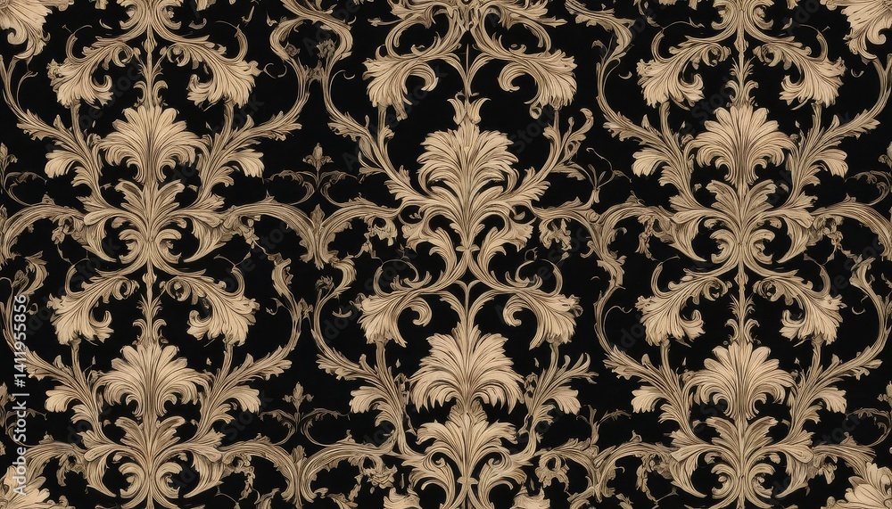 Pattern with leaf motifs. Pattern with leaf motifs.