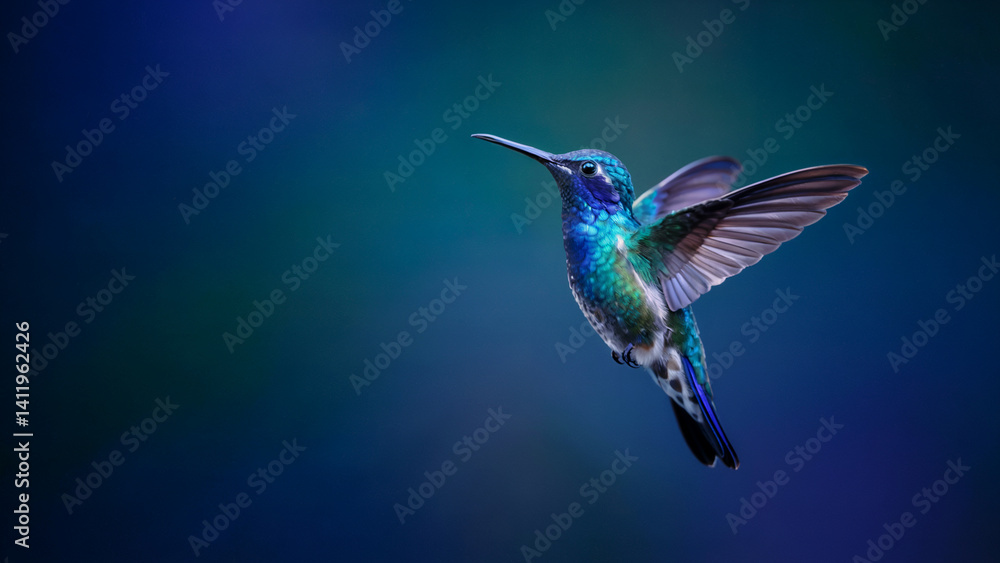 Fototapeta premium Iridescent Hummingbird in Flight