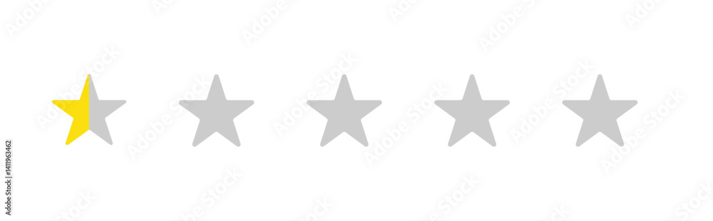 Fototapeta premium Five stars customer product rating review.