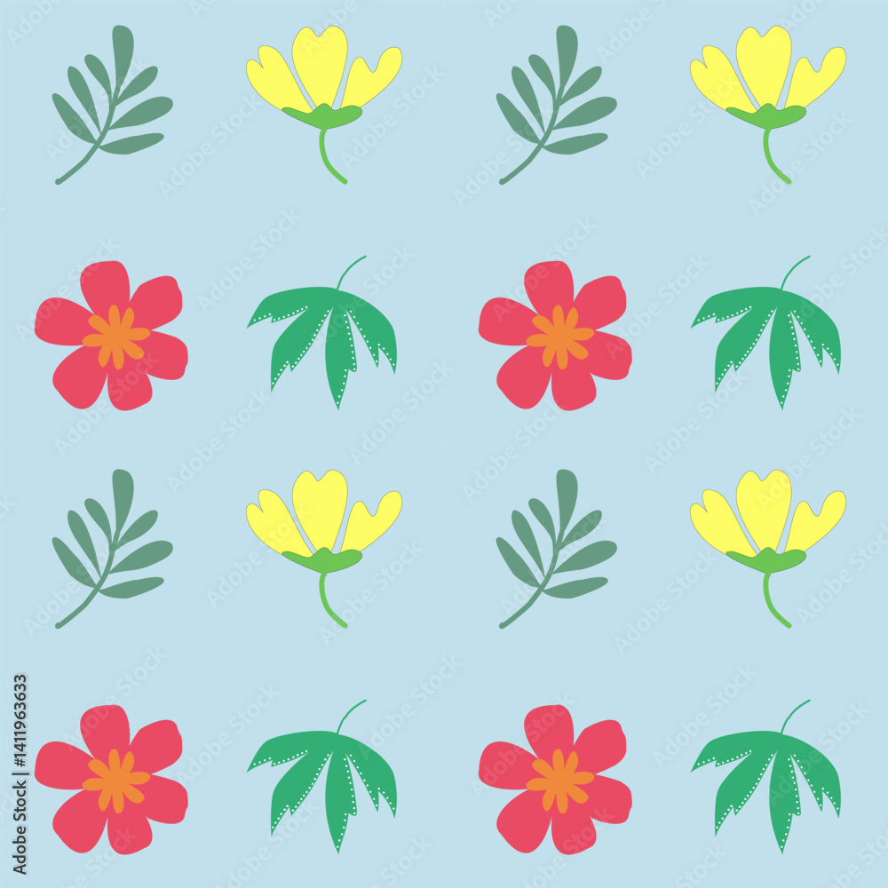 set of flowers set of flowers