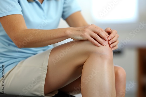 Wallpaper Mural Woman Knee Pain Clinic Visit Torontodigital.ca