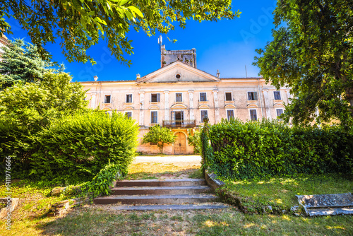 Dajla, Croatia. Dajla abandoned historic convent architecture view