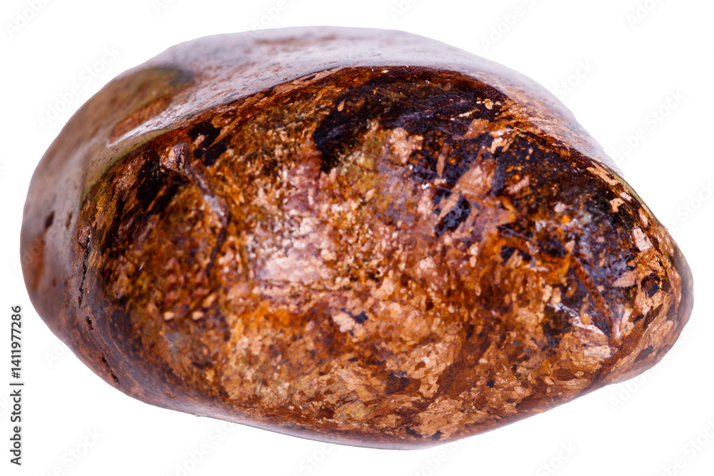 bronzite mineral stone on white background close up
